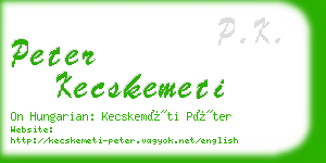 peter kecskemeti business card
